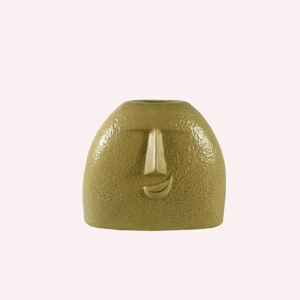 Smirk_U_Smile_Cream_Ceramic_Flower_Vase_For_Living_Room,_Bedroom,_Dining_Table,_Home_Decoration,_Artificial_Flowers_(L_-_16.5_X_W_-_7_X_H_-_14.5_Cm)