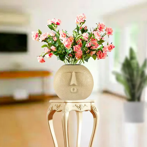 Smirk_O_Smile_Cream_Ceramic_Flower_Vase_For_Living_Room,_Bedroom,_Dining_Table,_Home_Decoration,_Artificial_Flowers_(L_-_18_X_W_-_7_X_H_-_14.5_Cm)