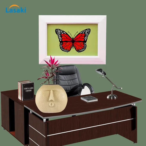 Smirk_O_Smile_Cream_Ceramic_Flower_Vase_For_Living_Room,_Bedroom,_Dining_Table,_Home_Decoration,_Artificial_Flowers_(L_-_18_X_W_-_7_X_H_-_14.5_Cm)
