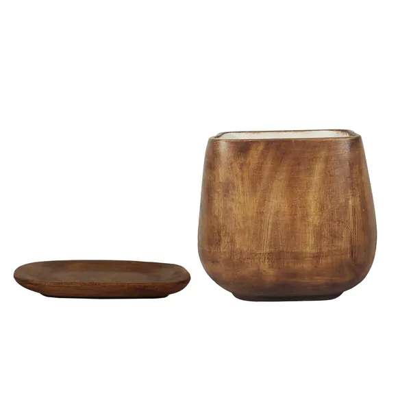 Pearl_Medium_Antique_With_Plate_Ceramic_Pots_For_Indoor_Plants,Planters,Gamla,Outdoor,Balcony,Home,Square,Garden,Office_Decor,Succulent(L-15_X_W-15_X_H-13.5_Cm)