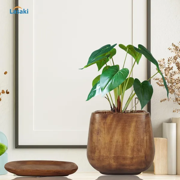 Pearl_Medium_Antique_With_Plate_Ceramic_Pots_For_Indoor_Plants,Planters,Gamla,Outdoor,Balcony,Home,Square,Garden,Office_Decor,Succulent(L-15_X_W-15_X_H-13.5_Cm)