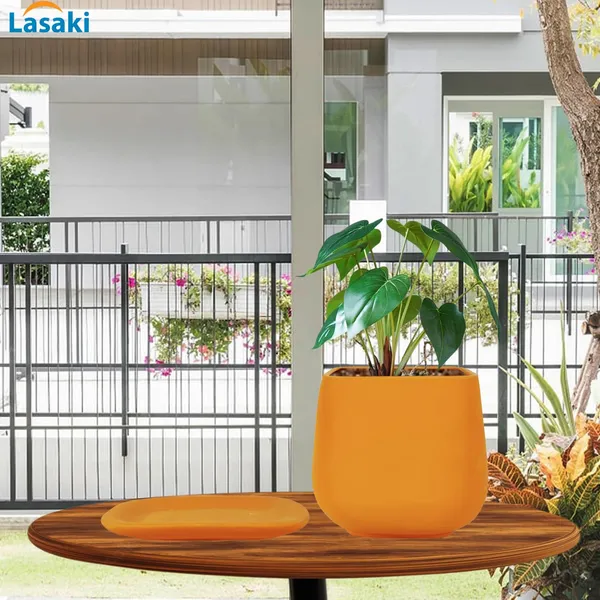 Pearl_Medium_Lily_With_Plate_Ceramic_Pots_For_Indoor_Plants,Planters,Gamla,Outdoor,Balcony,Home,Square,Garden,Office_Decor,Succulent(L-15_X_W-15_X_H-13.5_Cm)