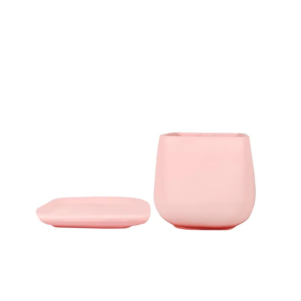 Pearl_Medium_Pink_With_Plate_Ceramic_Pots_For_Indoor_Plants,Planters,Gamla,Outdoor,Balcony,Home,Square,Garden,Office_Decor,Succulent(L-15_X_W-15_X_H-13.5_Cm)