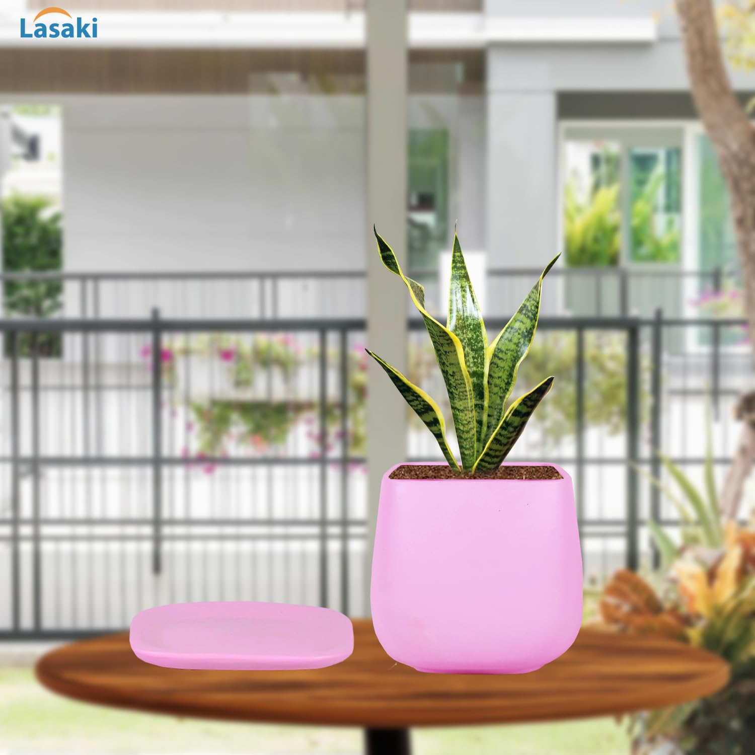 Pearl_Medium_Purple_With_Plate_Ceramic_Pots_For_Indoor_Plants,Planters,Gamla,Outdoor,Balcony,Home,Square,Garden,Office_Decor,Succulent(L-15_X_W-15_X_H-13.5_Cm)