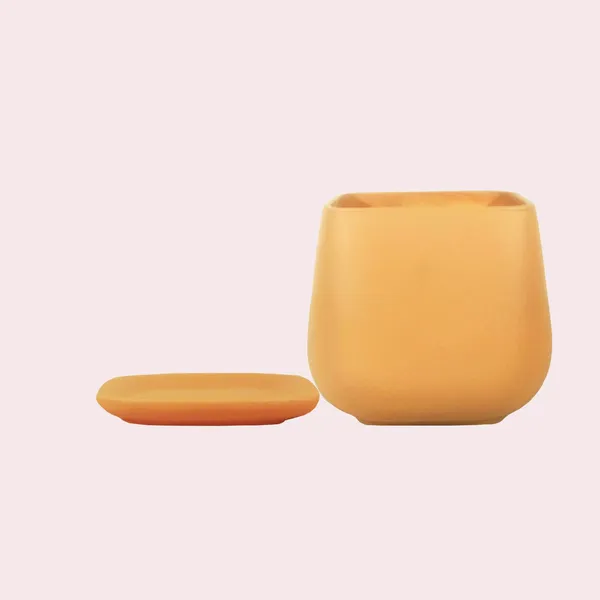 Pearl_Medium_Ginger_With_Plate_Ceramic_Pots_For_Indoor_Plants,Planters,Gamla,Outdoor,Balcony,Home,Square,Garden,Office_Decor,Succulent(L-15_X_W-15_X_H-13.5_Cm)