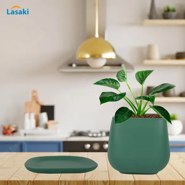 Pearl_Medium_Deep_Jungle_With_Plate_Ceramic_Pots_For_Indoor_Plants,Planters,Gamla,Outdoor,Balcony,Home,Square,Garden,Office_Decor,Succulent(L-15_X_W-15_X_H-13.5_Cm)