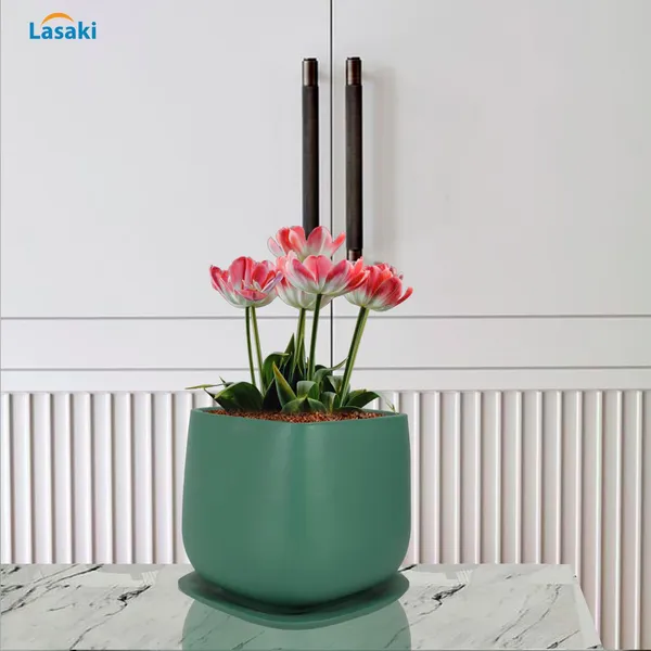 Pearl_Medium_Deep_Jungle_With_Plate_Ceramic_Pots_For_Indoor_Plants,Planters,Gamla,Outdoor,Balcony,Home,Square,Garden,Office_Decor,Succulent(L-15_X_W-15_X_H-13.5_Cm)