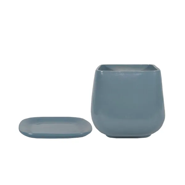 Pearl_Medium_Grey_With_Plate_Ceramic_Pots_For_Indoor_Plants,Planters,Gamla,Outdoor,Balcony,Home,Square,Garden,Office_Decor,Succulent(L-15_X_W-15_X_H-13.5_Cm)