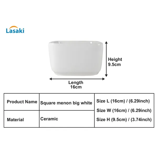 Square_Menon_Big_White_Ceramic_Pots_For_Indoor_Plants,Planters,Gamla,Outdoor,Balcony,Home,Square,Garden,Office_Decor,Succulent(L-16_X_W-16_X_H-9.5_Cm)