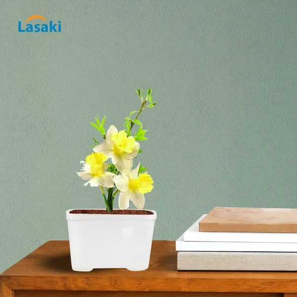Tub_Small_White_Ceramic_Pots_For_Indoor_Plants,Planters,Gamla,Outdoor,Balcony,Home,Rectangle,Garden,Office_Decor,Succulent(L-15_X_W-9.5_X_H-9.5_Cm)