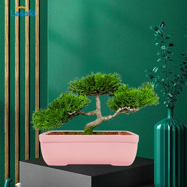 Rectangle_Pink_Rec003_Ceramic_Pots_For_Indoor_Plants,Bonsai,Planters,Gamla,Outdoor,Balcony,Home,Garden,Office_Decor,Succulent(L_-_20_X_W_-_13_X_H_-_6.5_Cm)