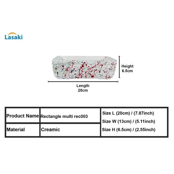 Rectangle_Multi_Rec003_Ceramic_Pots_For_Indoor_Plants,Bonsai,Planters,Gamla,Outdoor,Balcony,Home,Garden,Office_Decor,Succulent(L_-_20_X_W_-_13_X_H_-_6.5_Cm)