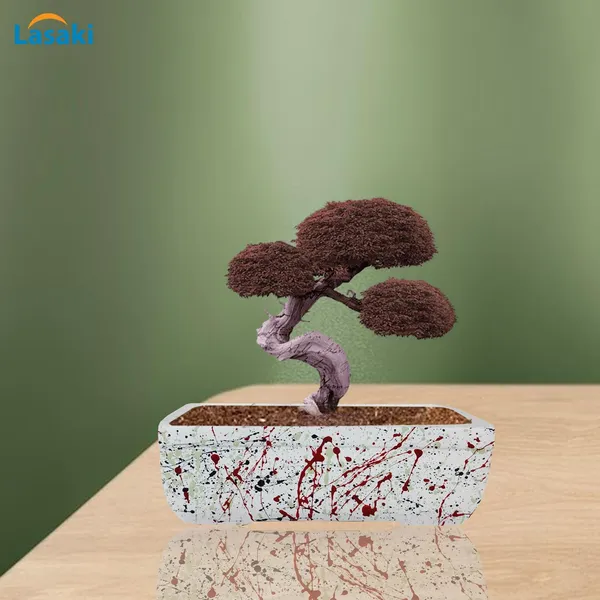 Rectangle_Multi_Rec003_Ceramic_Pots_For_Indoor_Plants,Bonsai,Planters,Gamla,Outdoor,Balcony,Home,Garden,Office_Decor,Succulent(L_-_20_X_W_-_13_X_H_-_6.5_Cm)