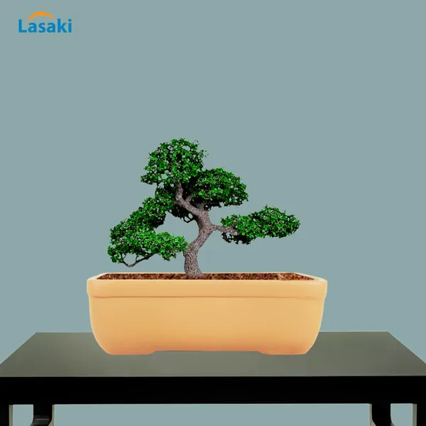 Rectangle_Ginger_Rec002_Ceramic_Pots_For_Indoor_Plants,Bonsai,Planters,Gamla,Outdoor,Balcony,Home,Garden,Office_Decor,Succulent(L_-_26_X_W_-_18.5_X_H_-_7_Cm)