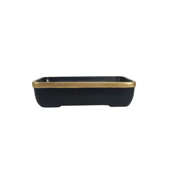 Rectangle_Black_Gold_Rec002_Ceramic_Pots_For_Indoor_Plants,Bonsai,Planters,Gamla,Outdoor,Balcony,Home,Garden,Office_Decor,Succulent(L_-_26_X_W_-_18.5_X_H_-_7_Cm)