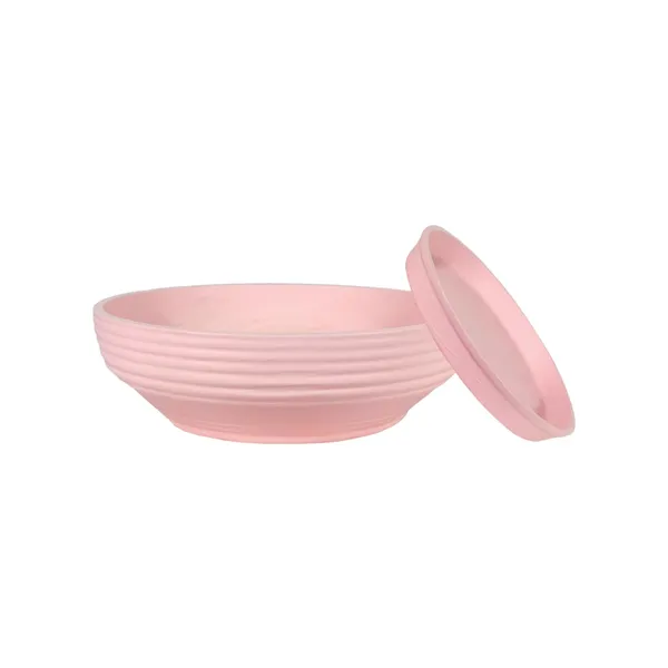 Camry_Medium_Pink_With_Plate_R6_Pink_Ceramic_Pots_For_Indoor_Plant,Bonsai,Planters,Gamla,Outdoor,Home,Garden,Succulent(Camry_Medium-H-7.5Cmxd-23Cm,Plate-H-2.5Xd-16)
