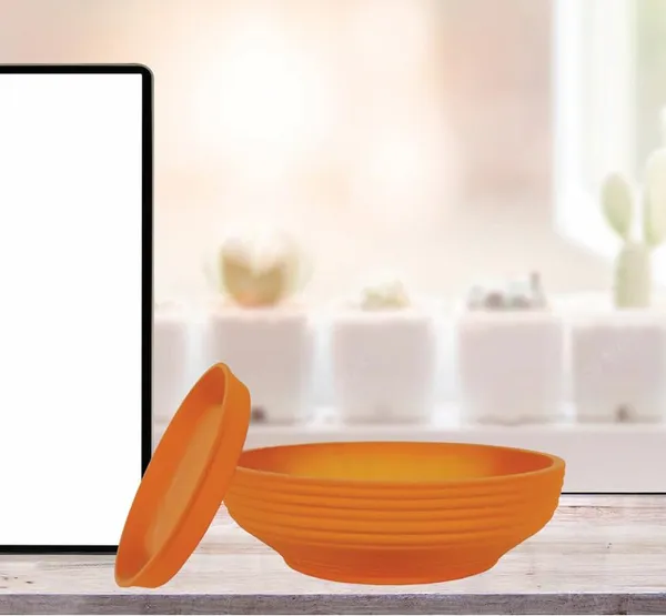 Camry_Medium_Lily_With_Plate_R6_Lily_Ceramic_Pots_For_Indoor_Plant,Bonsai,Planters,Gamla,Outdoor,Home,Garden,Succulent(Camry_Medium-H-7.5Cmxd-23Cm,Plate-H-2.5Xd-16)