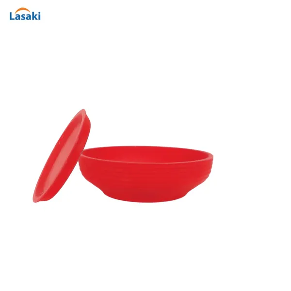 Camry_Medium_Red_With_Plate_R6_Red_Ceramic_Pots_For_Indoor_Plant,Bonsai,Planters,Gamla,Outdoor,Home,Garden,Succulent(Camry_Medium-H-7.5Cmxd-23Cm,Plate-H-2.5Xd-16)