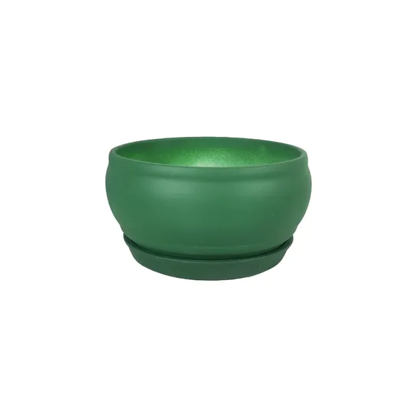 Bowl_Small_Deep_Jungle_With_Plate_Deep_Jungle_R4_Ceramic_Pots_For_Indoor_Planters,Flower,Gamla,Outdoor,Home,Garden,Decor,Succulent(Bowl-H-8Cmxd-15Cm,Plate-H-2Xd-13Cm)