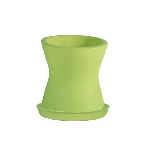 Damru_Mint_With_Plate_Mint_R4_Ceramic_Pots_For_Indoor_Plants,Planters,Flower,Gamla,Outdoor,Balcony,Home,Garden,Decor(Pot-H-11Cmxd-11Cm,Plate-H-2Xd-13Cm)