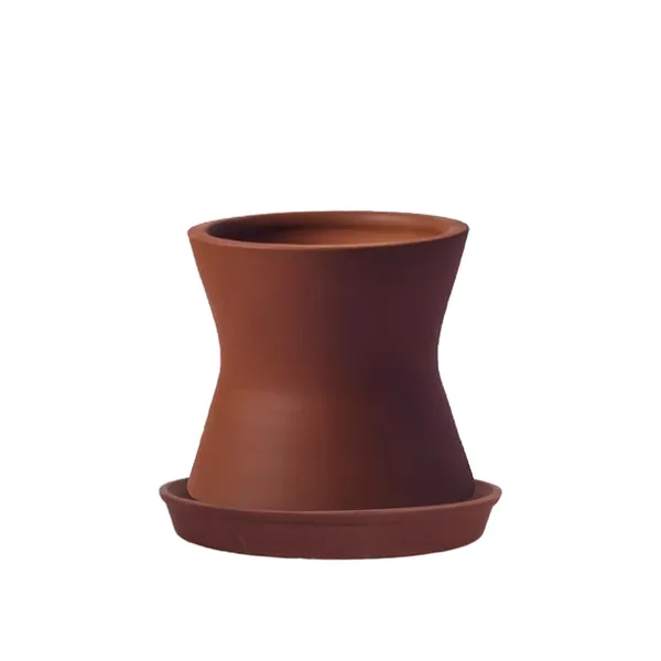 Damru_Truffle_With_Plate_Truffle_R4_Ceramic_Pots_For_Indoor_Plants,Planters,Flower,Gamla,Outdoor,Balcony,Home,Garden,Decor(Pot-H-11Cmxd-11Cm,Plate-H-2Xd-13Cm)