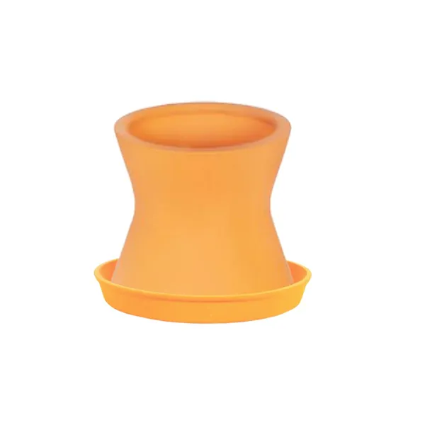 Damru_Lily_With_Plate_Lily_R4_Ceramic_Pots_For_Indoor_Plants,Planters,Flower,Gamla,Outdoor,Balcony,Home,Garden,Decor(Pot-H-11Cmxd-11Cm,Plate-H-2Xd-13Cm)
