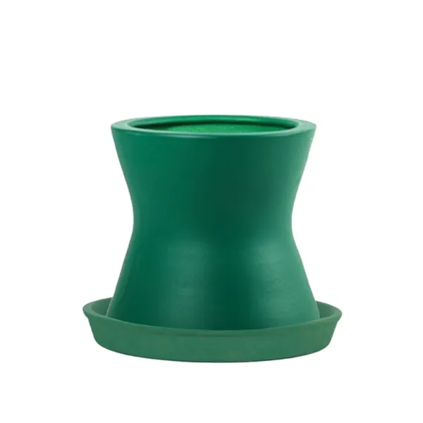 Damru_Deep_Jungle_With_Plate_Deep_Jungle_R4_Ceramic_Pots_For_Indoor_Plants,Planters,Flower,Gamla,Balcony,Home,Garden,Decor(Pot-H-11Cmxd-11Cm,Plate-H-2Xd-13Cm)