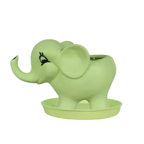 Jumbo_Mint_With_Plate_Mint_R4_Ceramic_Pots_For_Indoor_Plants,Planters,Flower,Gamla,Outdoor,Balcony,Home,Garden,Decor(Pot-L-18_X_W-10_X_H-12_Cm,Plate-H-2Xd-13Cm)