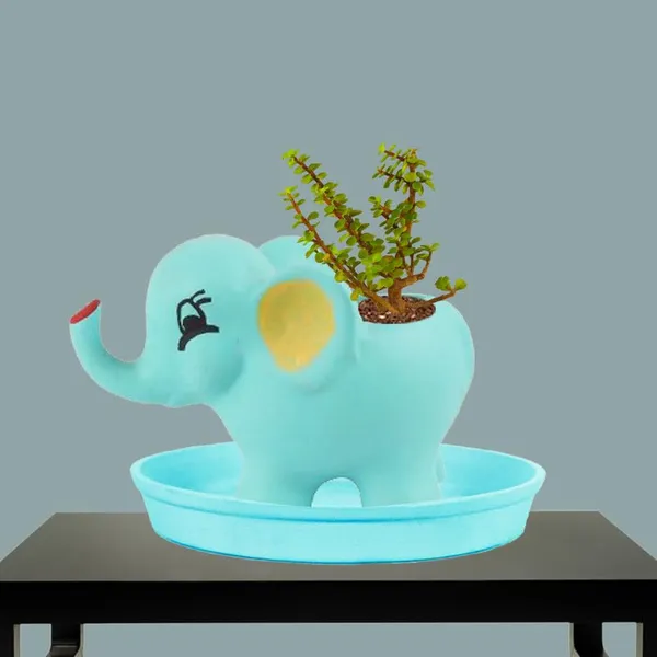 Jumbo_Aqua_With_Plate_Aqua_R4_Ceramic_Pots_For_Indoor_Plants,Planters,Flower,Gamla,Outdoor,Balcony,Home,Garden,Decor(Pot-L-18_X_W-10_X_H-12_Cm,Plate-H-2Xd-13Cm)