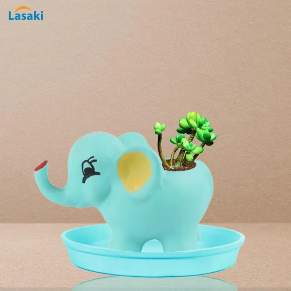 Jumbo_Aqua_With_Plate_Aqua_R4_Ceramic_Pots_For_Indoor_Plants,Planters,Flower,Gamla,Outdoor,Balcony,Home,Garden,Decor(Pot-L-18_X_W-10_X_H-12_Cm,Plate-H-2Xd-13Cm)