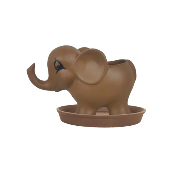 Jumbo_Truffle_With_Plate_Truffle_R4_Ceramic_Pots_For_Indoor_Plants,Planters,Flower,Gamla,Outdoor,Balcony,Home,Garden,Decor(Pot-L-18_X_W-10_X_H-12_Cm,Plate-H-2Xd-13Cm)