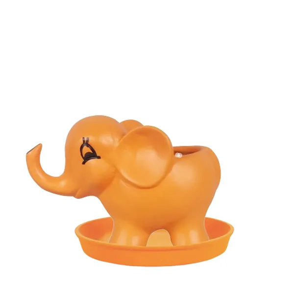 Jumbo_Lily_With_Plate_Lily_R4_Ceramic_Pots_For_Indoor_Plants,Planters,Flower,Gamla,Outdoor,Balcony,Home,Garden,Decor(Pot-L-18_X_W-10_X_H-12_Cm,Plate-H-2Xd-13Cm)