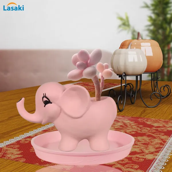 Jumbo_Pink_With_Plate_Pink_R4_Ceramic_Pots_For_Indoor_Plants,Planters,Flower,Gamla,Outdoor,Balcony,Home,Garden,Decor(Pot-L-18_X_W-10_X_H-12_Cm,Plate-H-2Xd-13Cm)