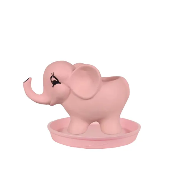 Jumbo_Pink_With_Plate_Pink_R4_Ceramic_Pots_For_Indoor_Plants,Planters,Flower,Gamla,Outdoor,Balcony,Home,Garden,Decor(Pot-L-18_X_W-10_X_H-12_Cm,Plate-H-2Xd-13Cm)