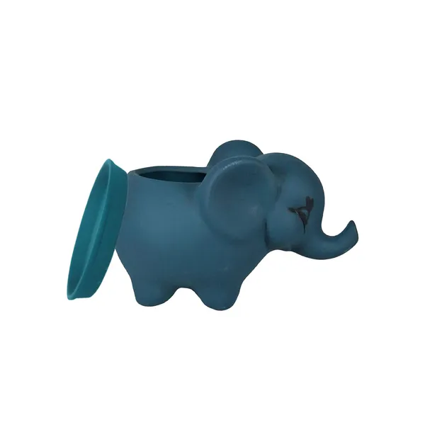 Jumbo_Blue_With_Plate_Blue_R4_Ceramic_Pots_For_Indoor_Plants,Planters,Flower,Gamla,Outdoor,Balcony,Home,Garden,Decor(Pot-L-18_X_W-10_X_H-12_Cm,Plate-H-2Xd-13Cm)