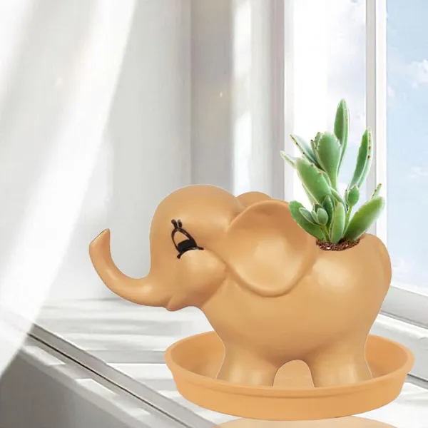 Jumbo_Ginger_With_Plate_Ginger_R4_Ceramic_Pots_For_Indoor_Plants,Planters,Flower,Gamla,Outdoor,Balcony,Home,Garden,Decor(Pot-L-18_X_W-10_X_H-12_Cm,Plate-H-2Xd-13Cm)