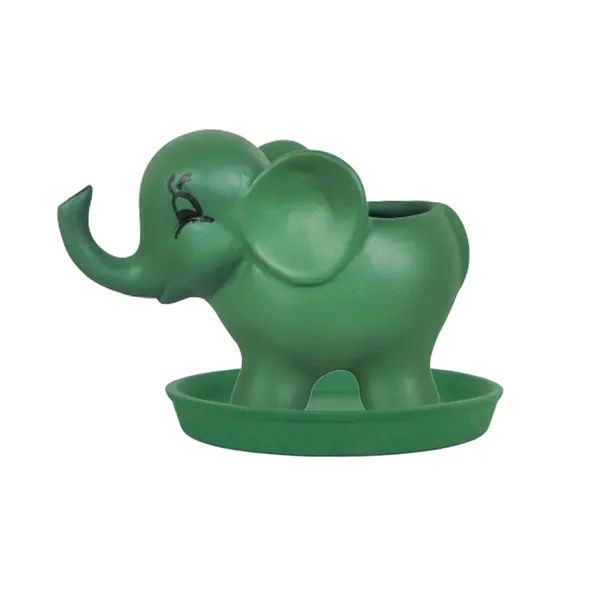 Jumbo_Deep_Jungle_With_Plate_Deep_Jungle_R4_Ceramic_Pots_For_Indoor_Plants,Planters,Flower,Gamla,Balcony,Home,Garden,Decor(Pot-L-18_X_W-10_X_H-12_Cm,Plate-H-2Xd-15Cm)