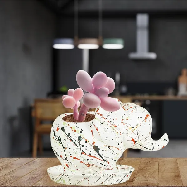 Jumbo_Multi_With_Plate_Multi_R4_Ceramic_Pots_For_Indoor_Plants,Planters,Flower,Gamla,Outdoor,Balcony,Home,Garden,Decor(Pot-L-18_X_W-10_X_H-12_Cm,Plate-H-2Xd-13Cm)