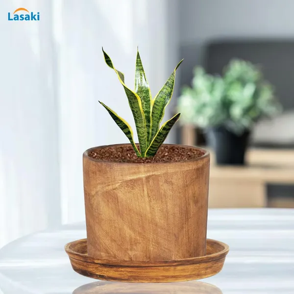 Sara_4_Inch_Antique_With_Plate_Antique_R5_Ceramic_Pots_For_Indoor_Plants,Planters,Flower,Gamla,Outdoor,Balcony,Home,Garden,Decor(Pot-H-10.5Cmxd-12Cm,Plate-H-2Xd-15Cm)