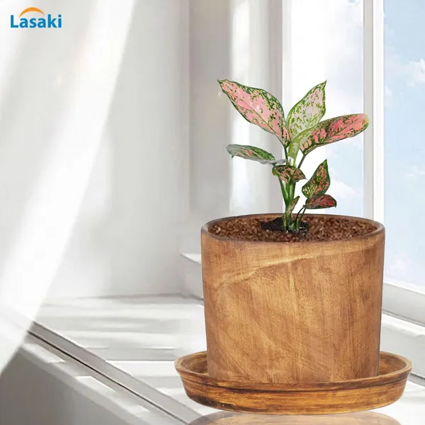 Sara_5_Inch_Antique_With_Plate_Antique_R6_Ceramic_Pots_For_Indoor_Plants,Planters,Flower,Gamla,Outdoor,Balcony,Home,Garden,Decor(Pot-H-13Cmxd-14Cm,Plate-H-2.5Xd-16Cm)