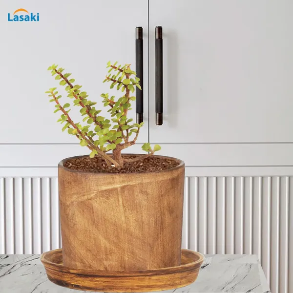 Sara_5_Inch_Antique_With_Plate_Antique_R6_Ceramic_Pots_For_Indoor_Plants,Planters,Flower,Gamla,Outdoor,Balcony,Home,Garden,Decor(Pot-H-13Cmxd-14Cm,Plate-H-2.5Xd-16Cm)