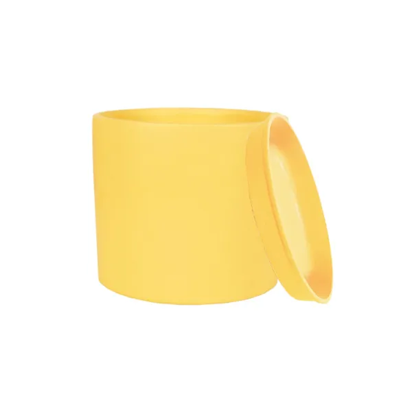 Sara_5_Inch_Saffron_With_Plate_Saffron_R6_Ceramic_Pots_For_Indoor_Plants,Planters,Flower,Gamla,Outdoor,Balcony,Home,Garden,Decor(Pot-H-13Cmxd-14Cm,Plate-H-2.5Xd-16Cm)