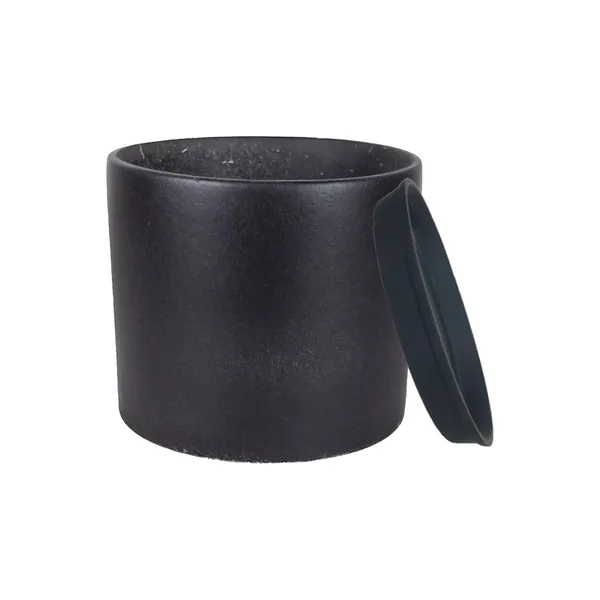 Sara_5_Inch_Black_With_Plate_Black_R6_Ceramic_Pots_For_Indoor_Plants,Planters,Flower,Gamla,Outdoor,Balcony,Home,Garden,Decor(Pot-H-13Cmxd-14Cm,Plate-H-2.5Xd-16Cm)