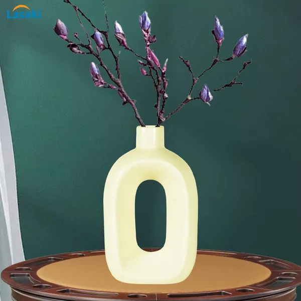 Batty_Cream_Ceramic_Flower_Vase_For_Living_Room,_Bedroom,_Dining_Table,_Home_Decoration,_Artificial_Flowers_(L_-_11.5_X_W_-_6.5_X_H_-_19_Cm)