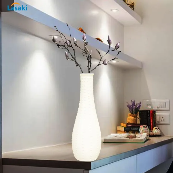 Finch_Small_Cream_Ceramic_Flower_Vase_For_Living_Room,_Bedroom,_Dining_Table,_Home_Decoration,_Artificial_Flowers_(D_-_9_X_H_-_21Cm)