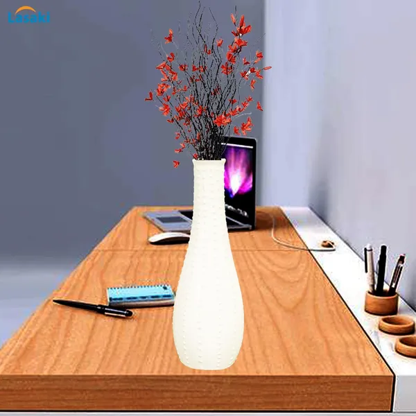 Finch_Small_Cream_Ceramic_Flower_Vase_For_Living_Room,_Bedroom,_Dining_Table,_Home_Decoration,_Artificial_Flowers_(D_-_9_X_H_-_21Cm)
