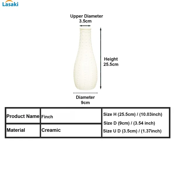 Finch_Medium_Cream_Ceramic_Flower_Vase_For_Living_Room,_Bedroom,_Dining_Table,_Home_Decoration,_Artificial_Flowers_(D_-_9_X_H_-_25.5_Cm)