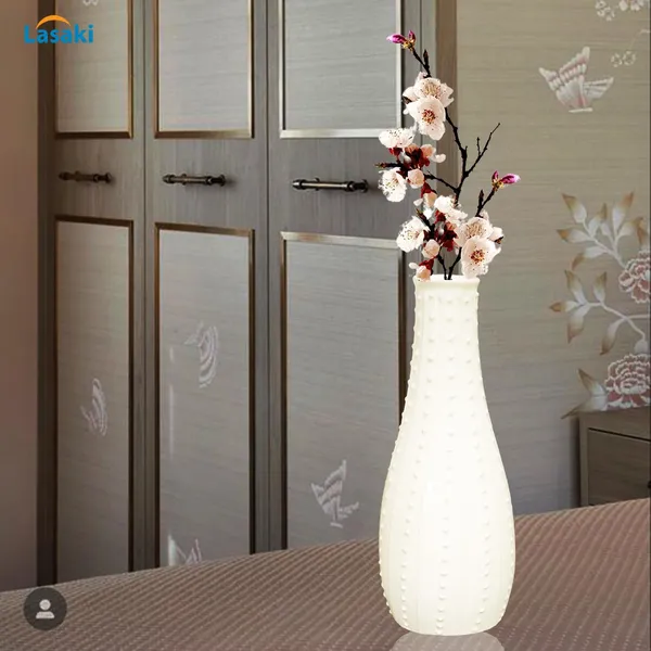Finch_Medium_Cream_Ceramic_Flower_Vase_For_Living_Room,_Bedroom,_Dining_Table,_Home_Decoration,_Artificial_Flowers_(D_-_9_X_H_-_25.5_Cm)