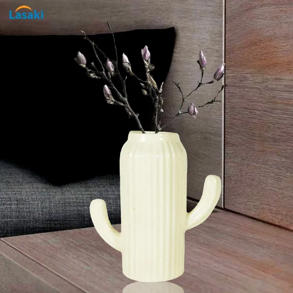 Cactus_Vase_Cream_Ceramic_Flower_Vase_For_Living_Room,_Bedroom,_Dining_Table,_Home_Decoration,_Artificial_Flowers_(L_-_17.5_X_W_-_8_X_H_-_17.5_Cm)