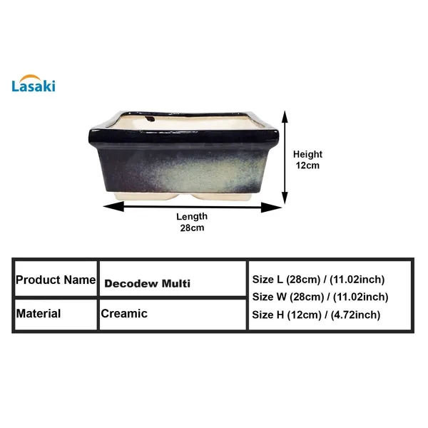 Decodew_Multi_Ceramic_Pots_For_Indoor_Plants,Bonsai,Planters,Gamla,Outdoor,Balcony,Home,Garden,Office_Decor,Succulent(L_-_28_X_W_-_28_X_H_-_12_Cm)
